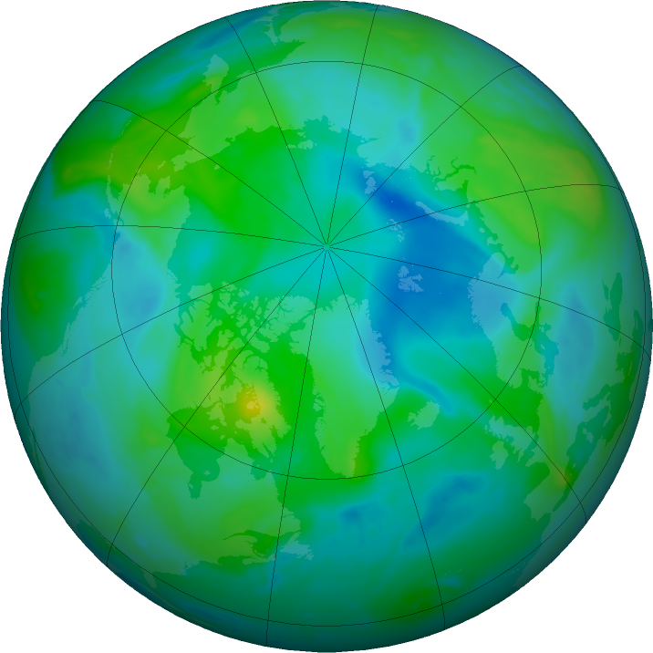 Arctic ozone map for 27 August 2023